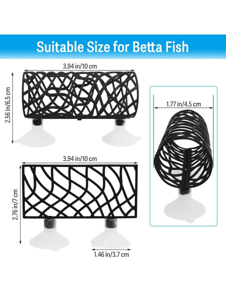 Escondite y Hamaca para Peces Betta Hamiledyi Negro 10x7cm