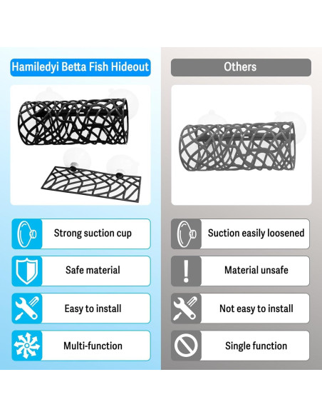 Escondite y Hamaca para Peces Betta Hamiledyi Negro 10x7cm