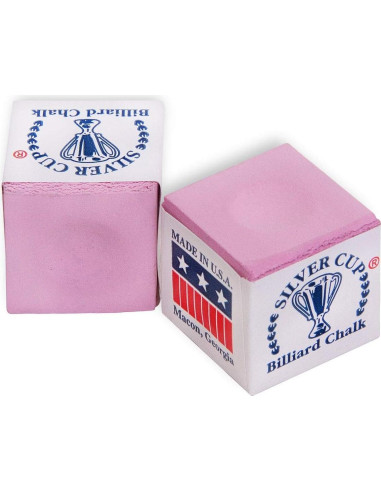Tiza de Billar Silver Cup Rosa - 12 Cubos