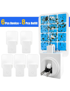 Trampa de Moscas Interior Kuxinage 6 Trampas + 8 Recargas Luz UV 2