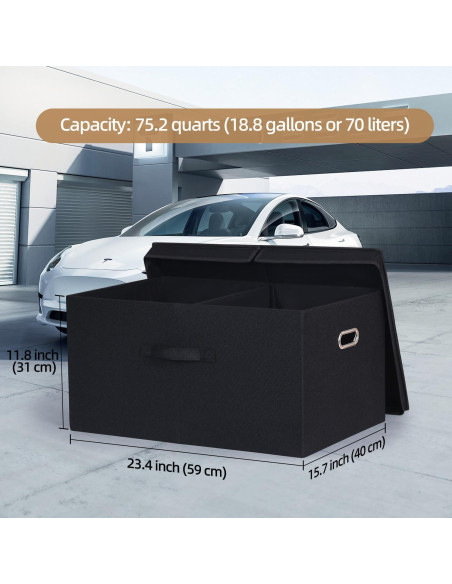 Organizador de Maletero BinWhiz 70L Plegable 59.4x39.9x29.9cm Negro