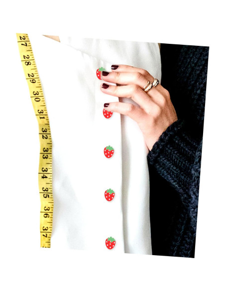 Botones de Madera de Fresa COHEALI - 50pcs 2 Agujeros para DIY