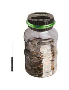 Tarro de Dinero Digital Contador Lelwoy Verde 1.8L LCD