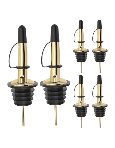 Pafusen 6 Vertedores de Botellas de Licor Acero Inoxidable Dorado