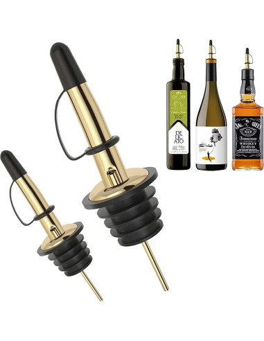 Pafusen 6 Vertedores de Botellas de Licor Acero Inoxidable Dorado