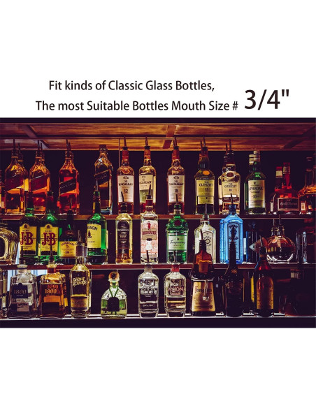 Pafusen 6 Vertedores de Botellas de Licor Acero Inoxidable Dorado