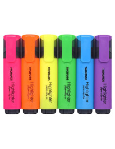 Marcadores Fluorescentes TWOHANDS Punta Cincel 6 Colores