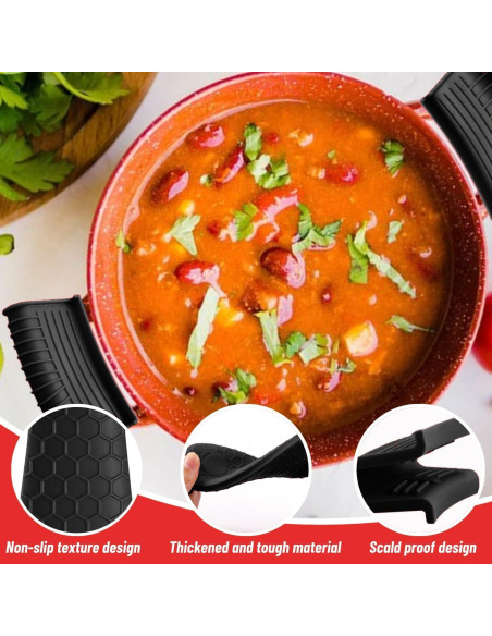 Paquete de 4 fundas de silicona Dazzhues para mangos de sartenes