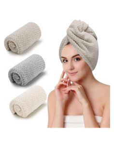 Toalla de Microfibra para Cabello CZZXI 3 Pcs Antifrizz