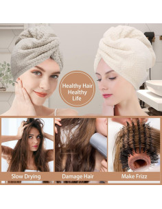 Toalla de Microfibra para Cabello CZZXI 3 Pcs Antifrizz 2