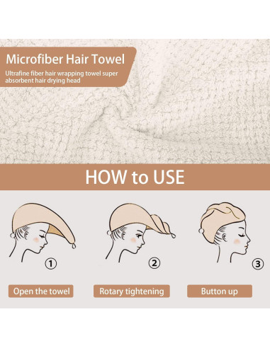 Toalla de Microfibra para Cabello CZZXI 3 Pcs Antifrizz