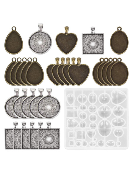 Kit de Joyería de Resina HOMEIDOL 31 Piezas con Moldes