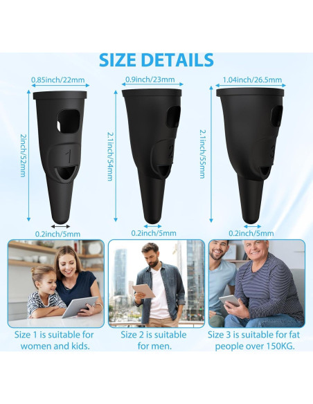 Bolígrafo de Dedo Silicona 6 Pcs ROBOHOOK Negro Táctil