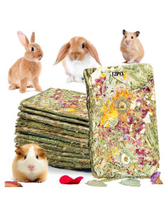 Juguetes para Conejos Grembeb 12pcs Heno Timothy Snacks Saludables