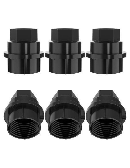 Cubiertas de Tapas de Tuercas de Rueda Negras Prime Ave - 6 Piezas