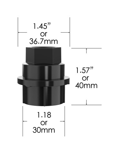 Cubiertas de Tapas de Tuercas de Rueda Negras Prime Ave - 6 Piezas