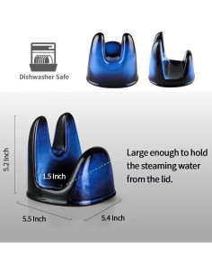Soporte para Tapa de Olla Nihow Cerámica 14cm Negro y Azul 2
