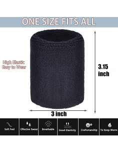 10 Pares de Bandas de Sudor Magicorange para Muñecas - Algodón Absorbente 2