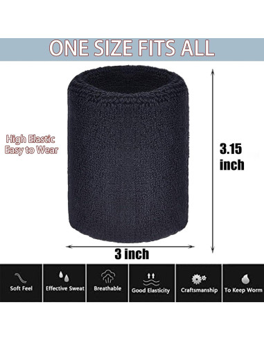 10 Pares de Bandas de Sudor Magicorange para Muñecas - Algodón Absorbente