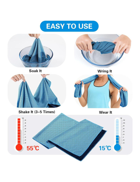 Toallas Enfriadoras TOBEHIGHER - Paquete de 4 Microfibra 99x29 cm