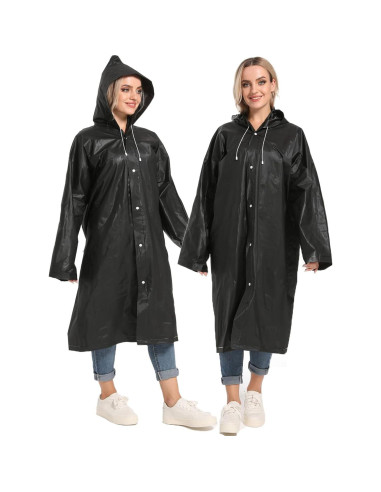 2 Chaquetas de Lluvia Reutilizables Borogo para Adultos - Impermeables