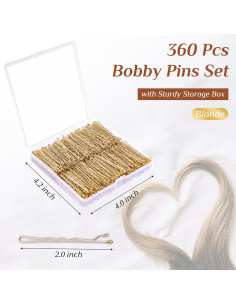 Horquillas para Cabello Rubio DF - 360 Pcs, 5.08 cm, Sujeción Segura 2