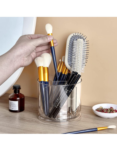 Organizador de Brochas de Maquillaje VANZAVANZU Transparente 360