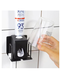 Soporte para Cepillos de Dientes HANZE con Dispensador Negro