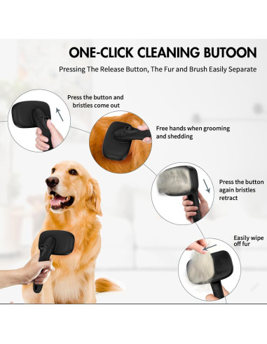 Cepillo Autolimpiante para Mascotas Joy-Pet, Negro, 19cm