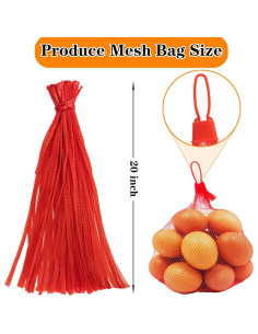 Bolsas de Malla Reutilizables 100 Pcs Rojo 20 Pulgadas 2