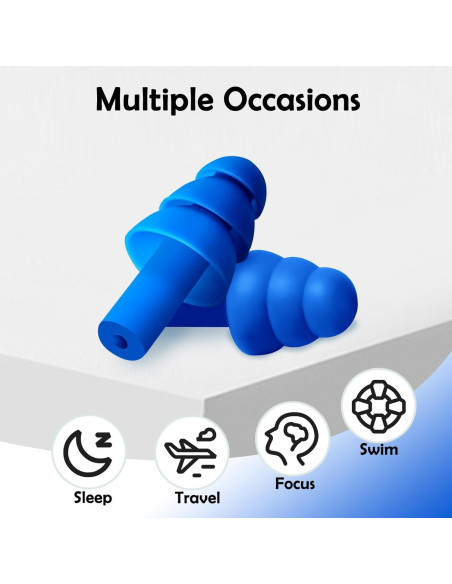 100 Pares de Tapones para Oídos Silicona Reutilizables Leffis