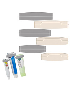 Exprimidor de Tubos de Pasta de Dientes Calary 6 Piezas Gris y Blanco