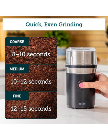 Molinillo de Café Eléctrico COSORI 2 en 1 70g Negro