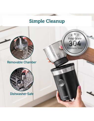 Molinillo de Café Eléctrico COSORI 2 en 1 70g Negro