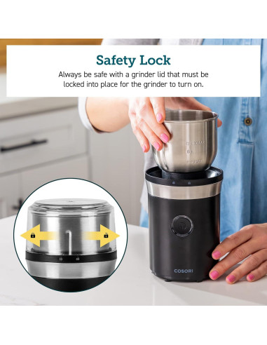 Molinillo de Café Eléctrico COSORI 2 en 1 70g Negro