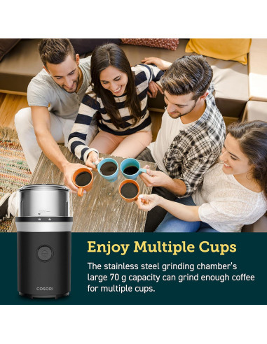 Molinillo de Café Eléctrico COSORI 2 en 1 70g Negro