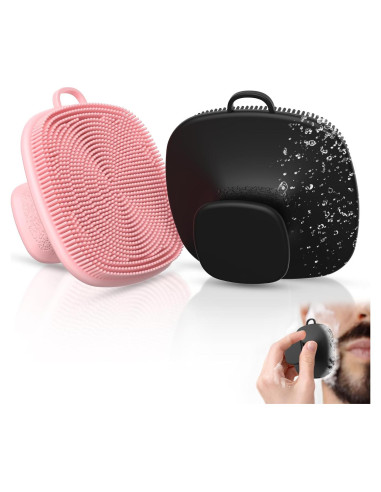 Paquete de 2 cepillos faciales QiaKeoo de silicona para piel sensible