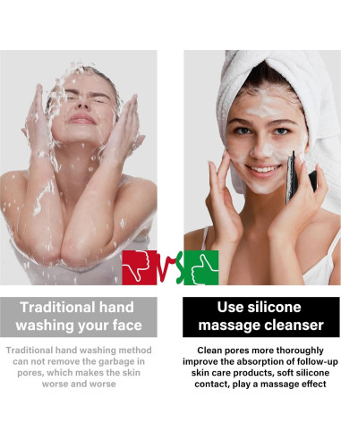 Paquete de 2 cepillos faciales QiaKeoo de silicona para piel sensible