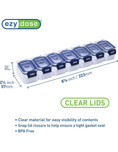 Caja de Pastillas Impermeable EZY DOSE 7 Días Azul 2
