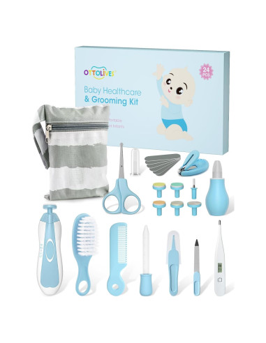 Kit de Cuidado para Bebés OTTOLIVES 24 Piezas Azul