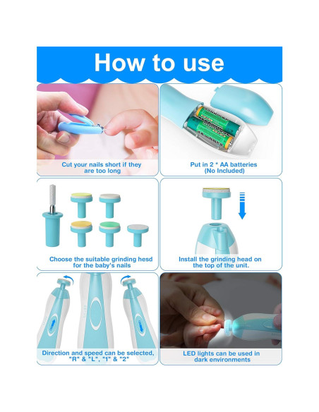 Kit de Cuidado para Bebés OTTOLIVES 24 Piezas Azul