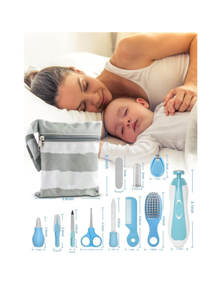 Kit de Cuidado para Bebés OTTOLIVES 24 Piezas Azul