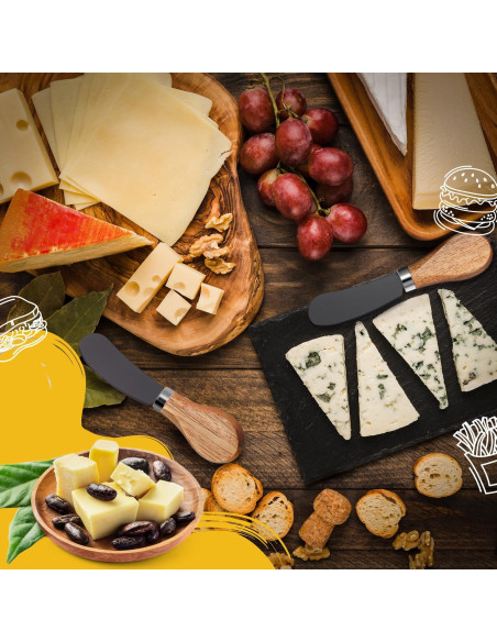 Juego de 4 Cuchillos Espátula para Mantequilla Mlurcu - Acero Inoxidable y Madera de Acacia