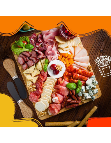 Juego de 4 Cuchillos Espátula para Mantequilla Mlurcu - Acero Inoxidable y Madera de Acacia