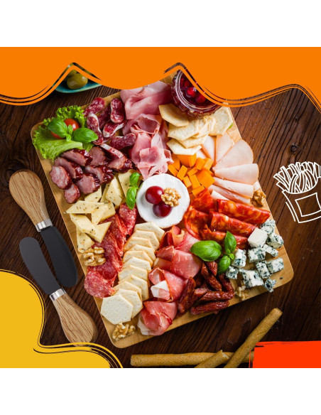 Juego de 4 Cuchillos Espátula para Mantequilla Mlurcu - Acero Inoxidable y Madera de Acacia