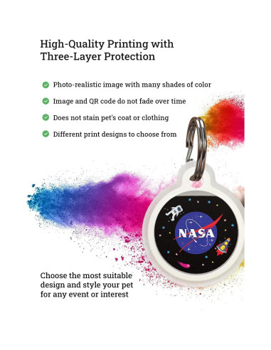 Etiqueta de Identificación QR para Perros WAUDOG Grande Nasa