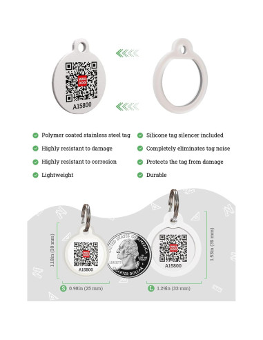 Etiqueta de Identificación QR para Perros WAUDOG Grande Nasa