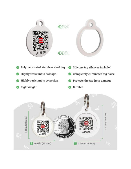 Etiqueta de Identificación QR para Perros WAUDOG Grande Nasa