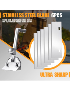 Cuchillas de Acero Inoxidable PURPLEBIRD 6" Paquete de 6 2