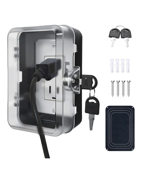 Caja de bloqueo de enchufe a prueba de niños - 1 paquete negro